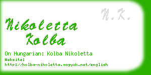 nikoletta kolba business card